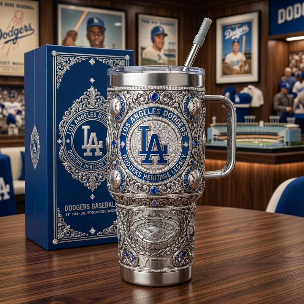 Los Angeles Dodgers 40oz Tumbler with Lid and Straw