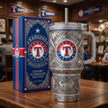 Texas Rangers 40oz Tumbler with Lid and Straw