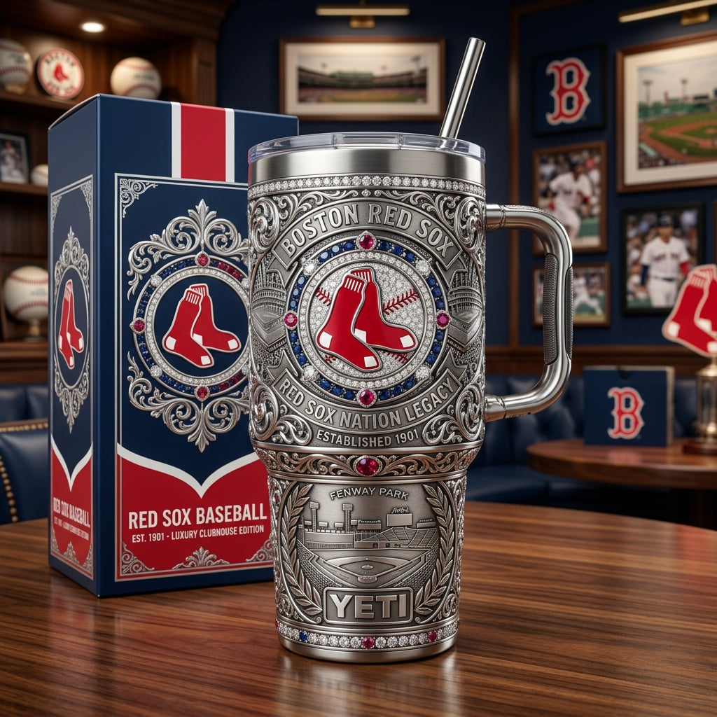 Boston Red Sox 40oz Tumbler with Lid and Straw