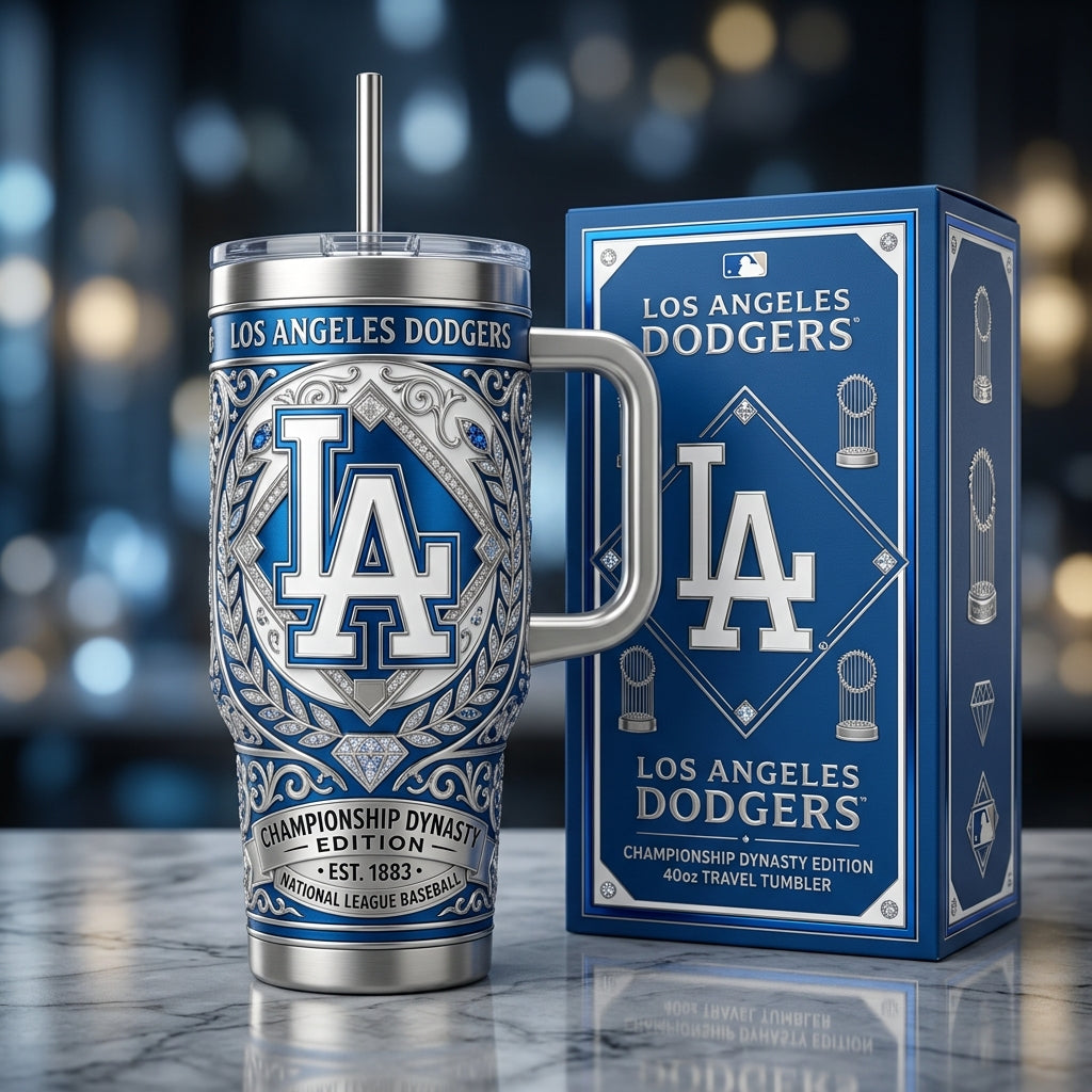 Los Angeles Dodgers 40oz Tumbler with Lid and Straw