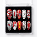 Kansas City Chiefs Handmade Press On Nails | Reusable 3D Nail Set
