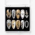 New Orleans Saints Handmade Press On Nails | Reusable 3D Nail Set