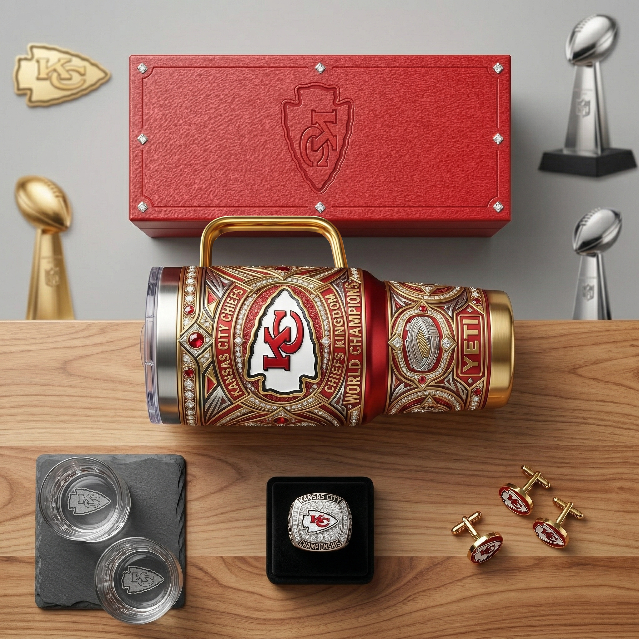 Kansas City Chiefs 40 oz Tumbler with Handle and Lid