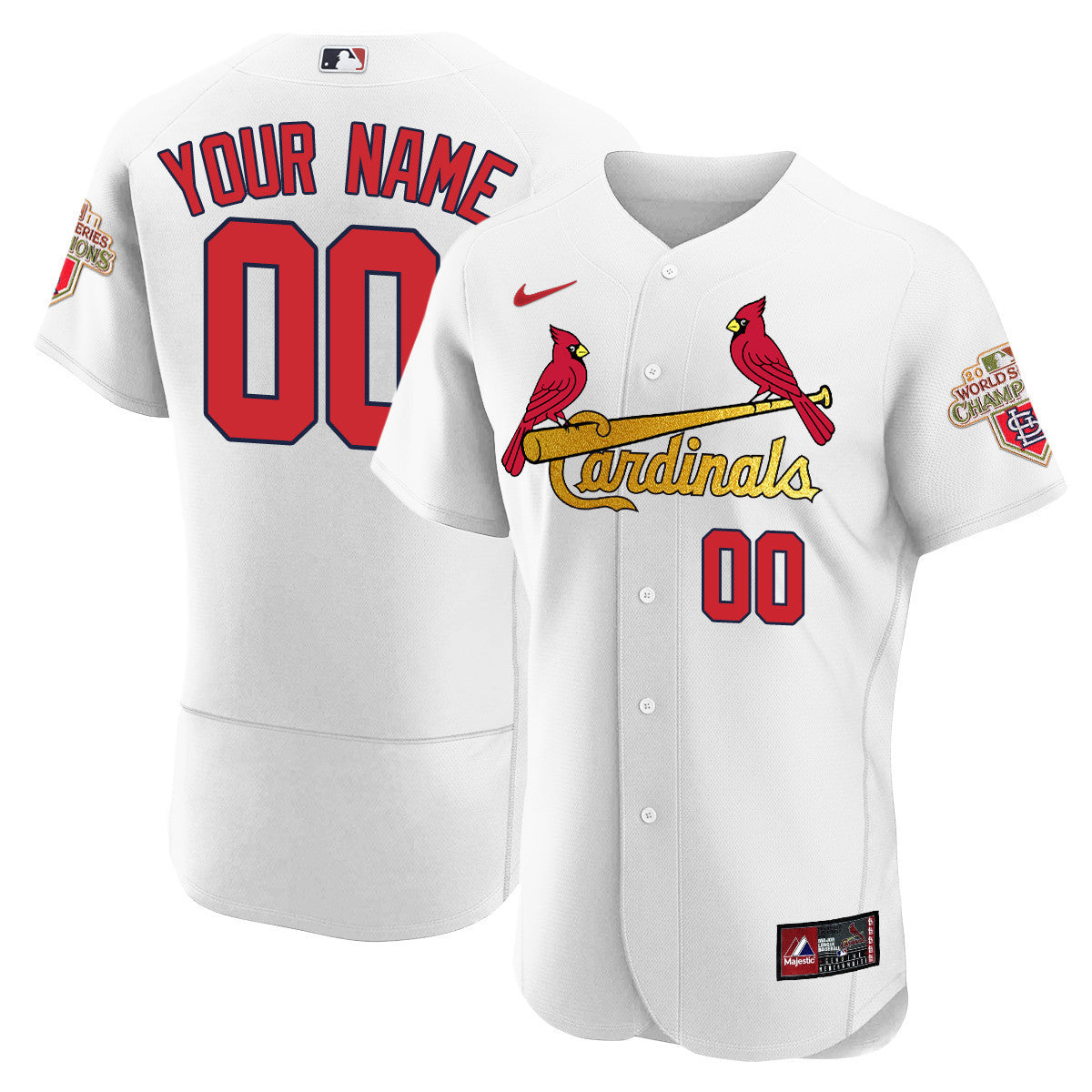 St. Louis Cardinals Custom 2011 World Series Champions Jersey – All Stitched