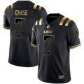 Men’s LSU Tigers Black Gold Jersey – All Stitched