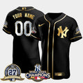 New York Yankees Black Gold 2009 Champions Custom Jersey – All Stitched
