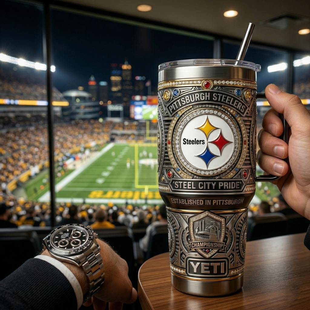 Pittsburgh Steelers 40 oz Tumbler with Handle and Lid