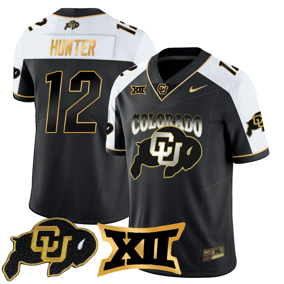 Men's Colorado Buffaloes 2024 Vapor Limited Gold Jersey N1 - All Stitched