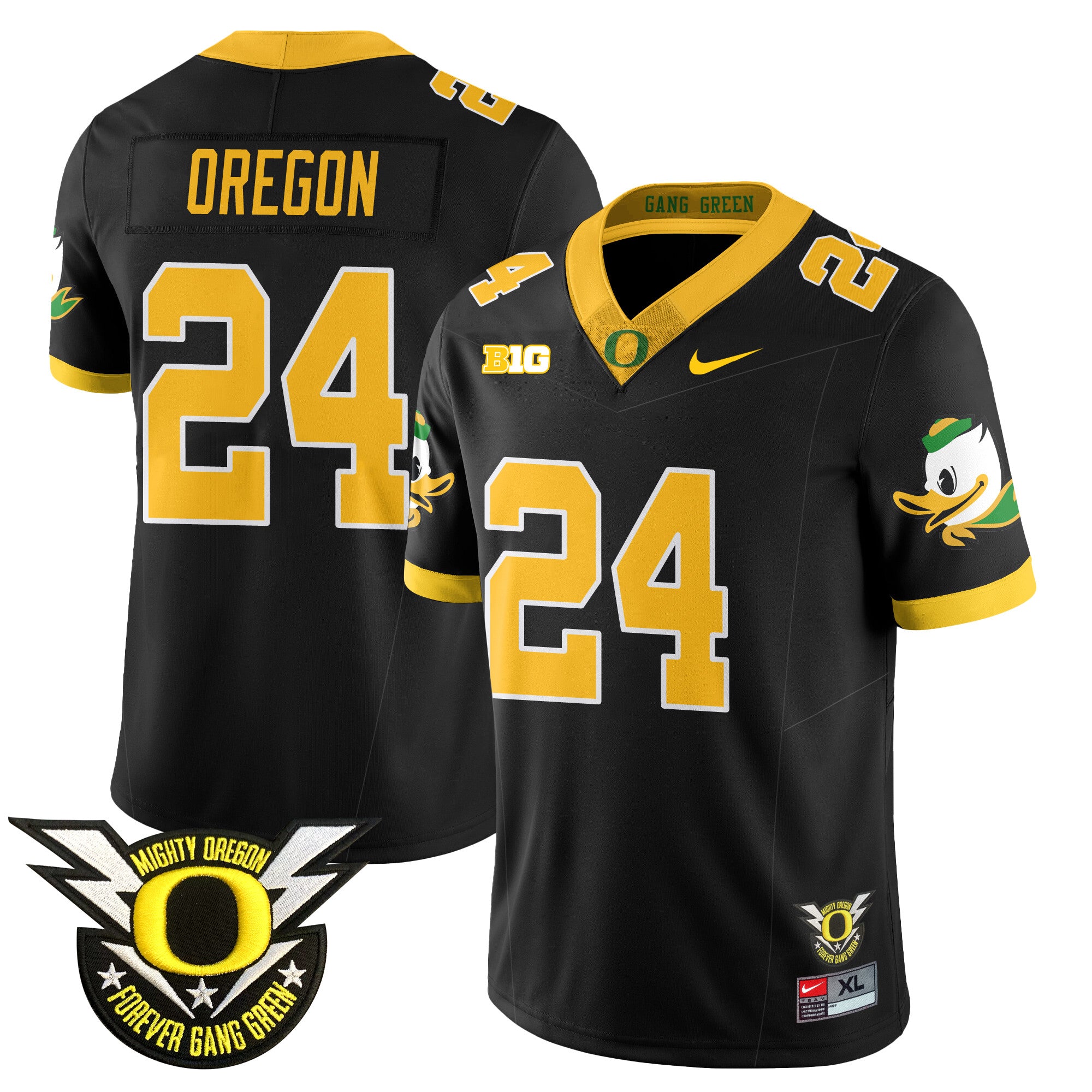 Men's Oregon Football Forever Gang Green 2024 Jersey N2 - All Stitched