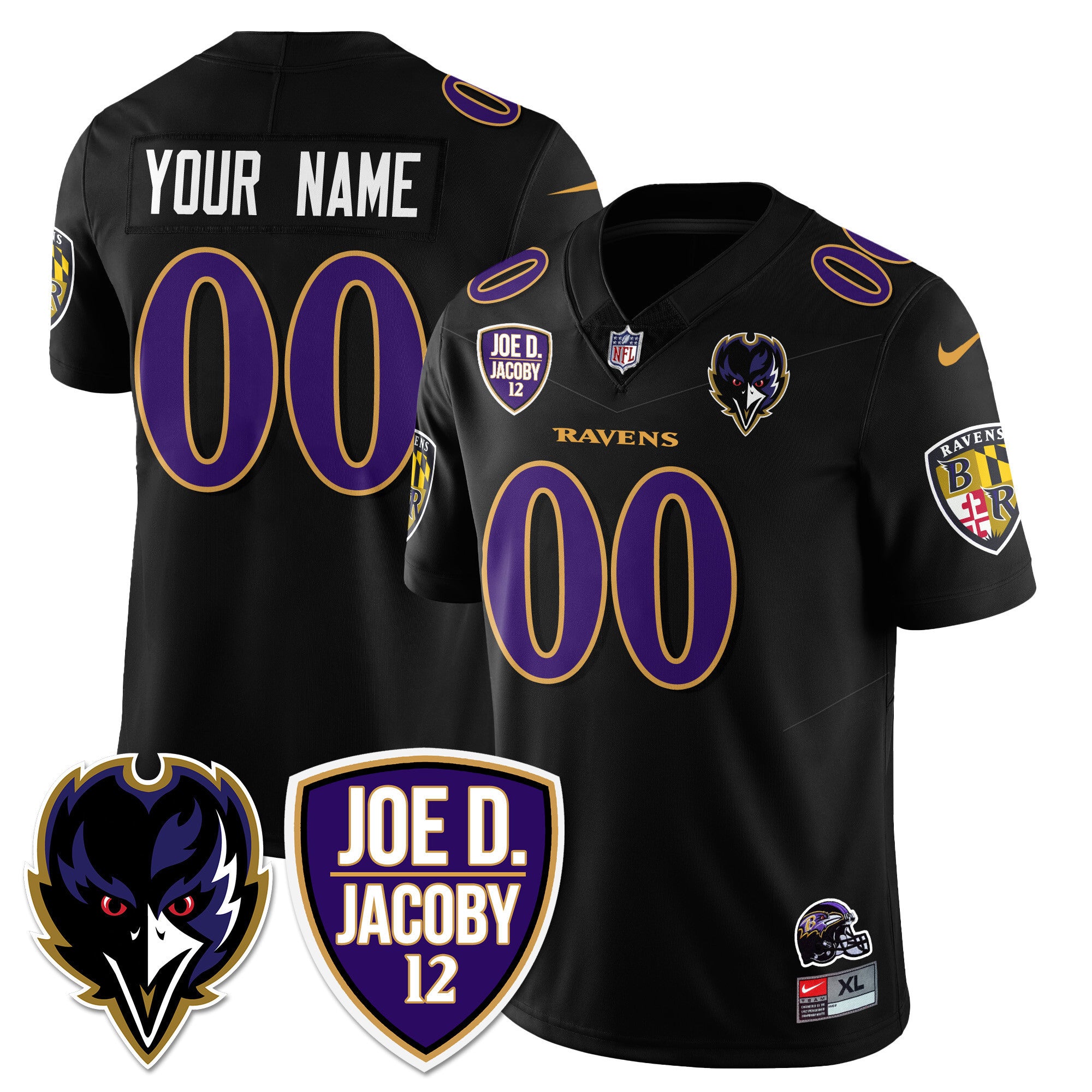 Custom Name/Gender Ravens Purple Rising 2024 Vapor Limited Jersey - All Stitched