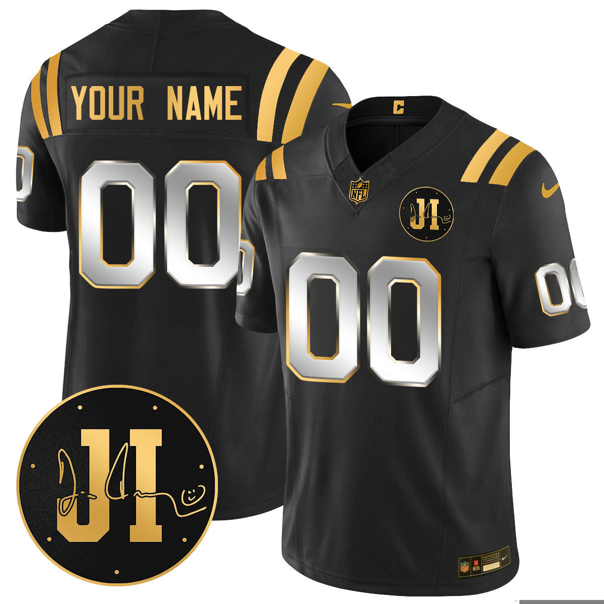 Custom Indianapolis Colts Limited 2025 Jersey - Memorial Patch for Jim Irsay - All Stitched