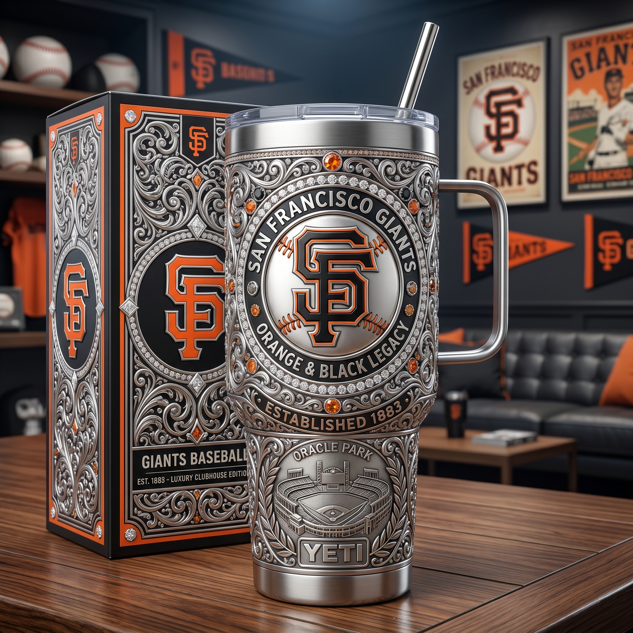 San Francisco Giants 40 oz Tumbler with Handle and Lid
