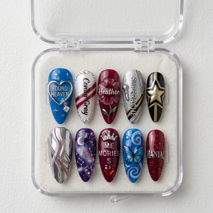 Conan Gray Handmade Press On Nails | Reusable 3D Nail Set