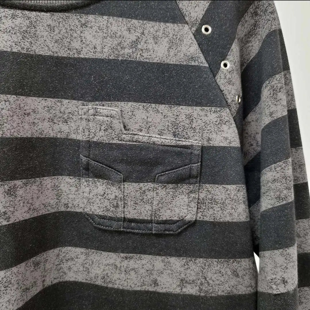 European And American Ins Cross Border 2025 New Spring And Autumn Striped Long Sleeve T-shirt Loose Top Women's Bottom Shirt Rou