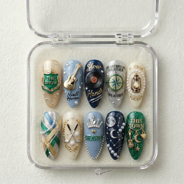 Niall Horan Handmade Press On Nails | Reusable 3D Nail Set