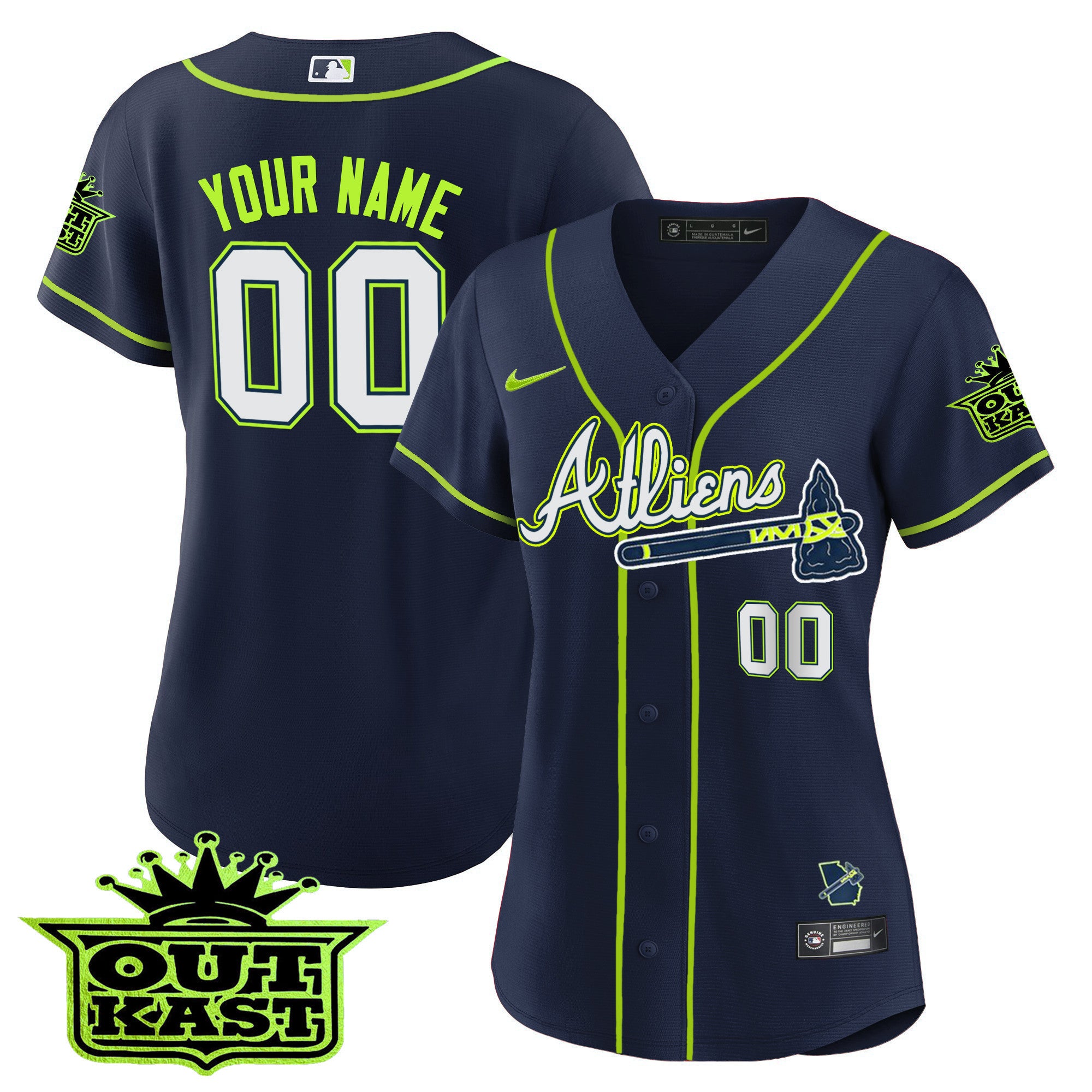 Atlanta Braves Atliens Flex Base Custom Jersey - All Stitched