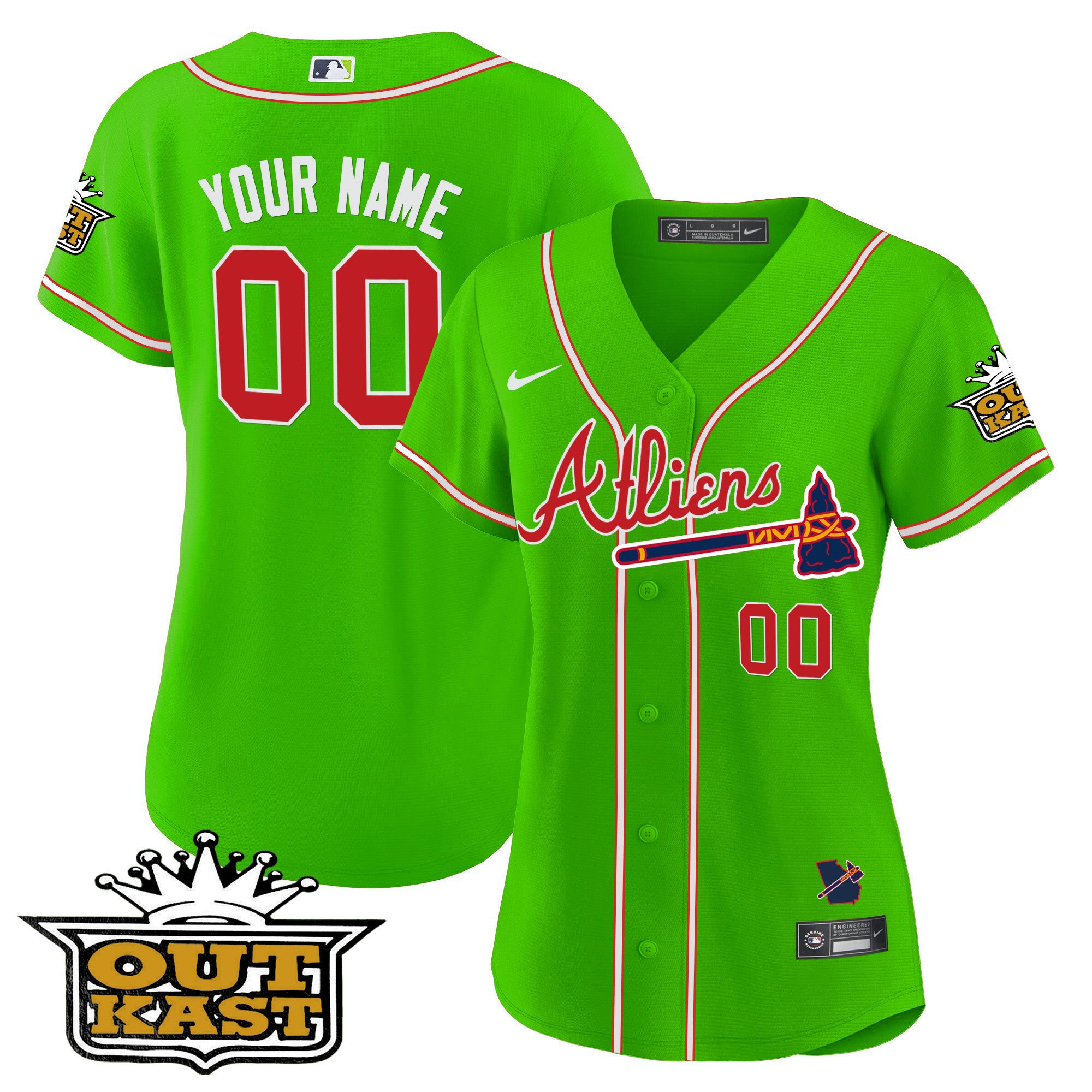 Atlanta Braves Atliens Flex Base Custom Jersey - All Stitched