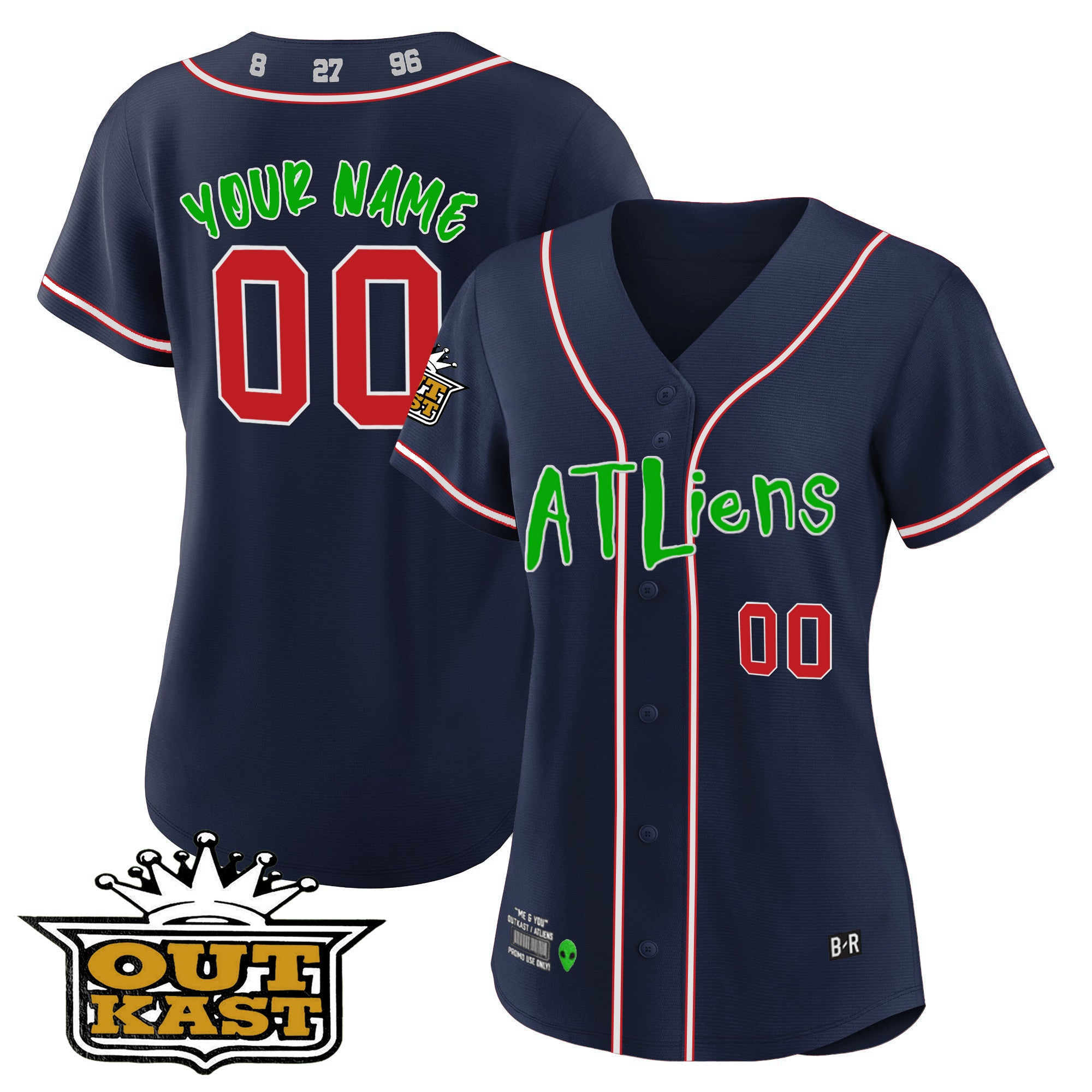 Atlanta Braves Atliens Cool Base Custom Jersey - All Stitched