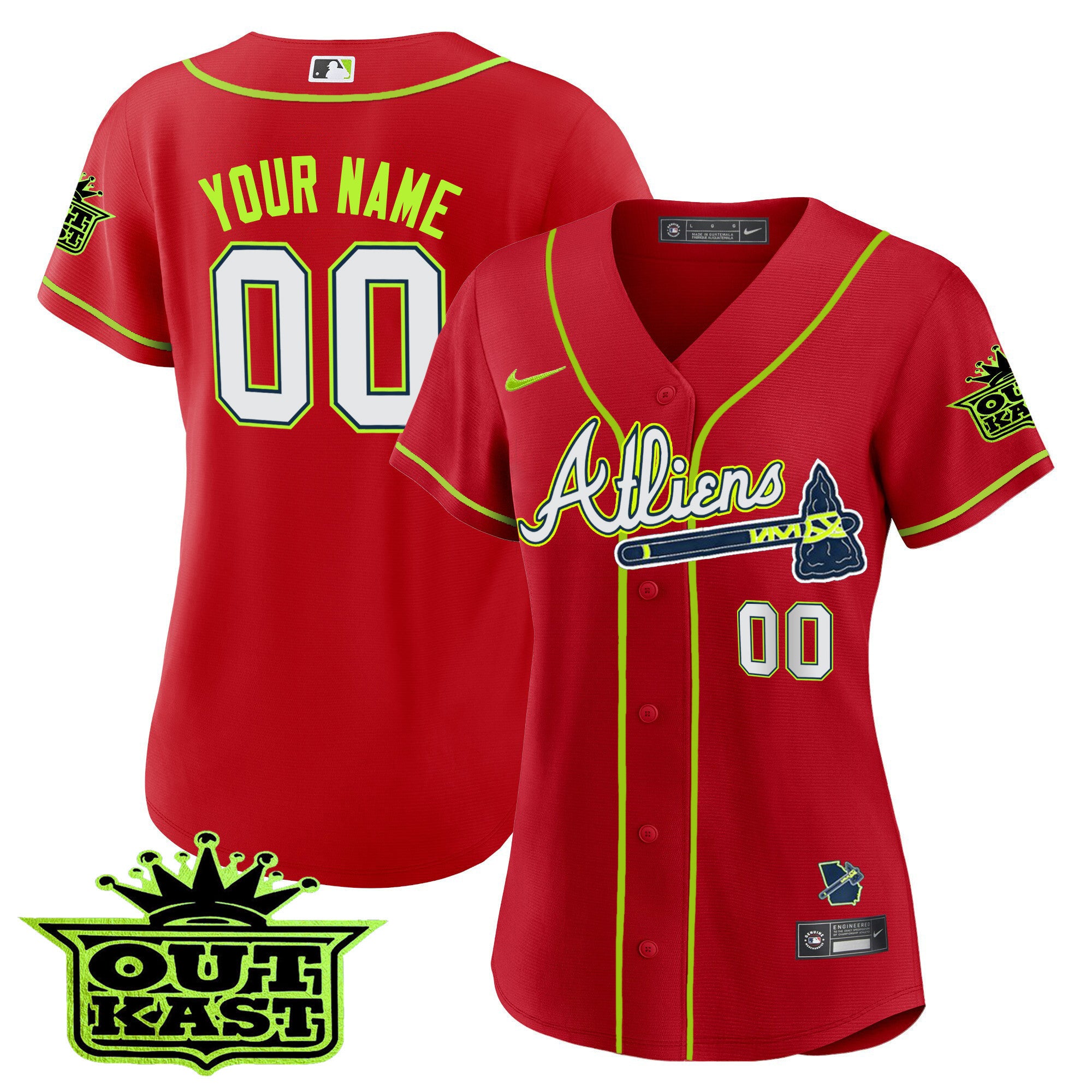 Atlanta Braves Atliens Cool Base Custom Jersey - All Stitched