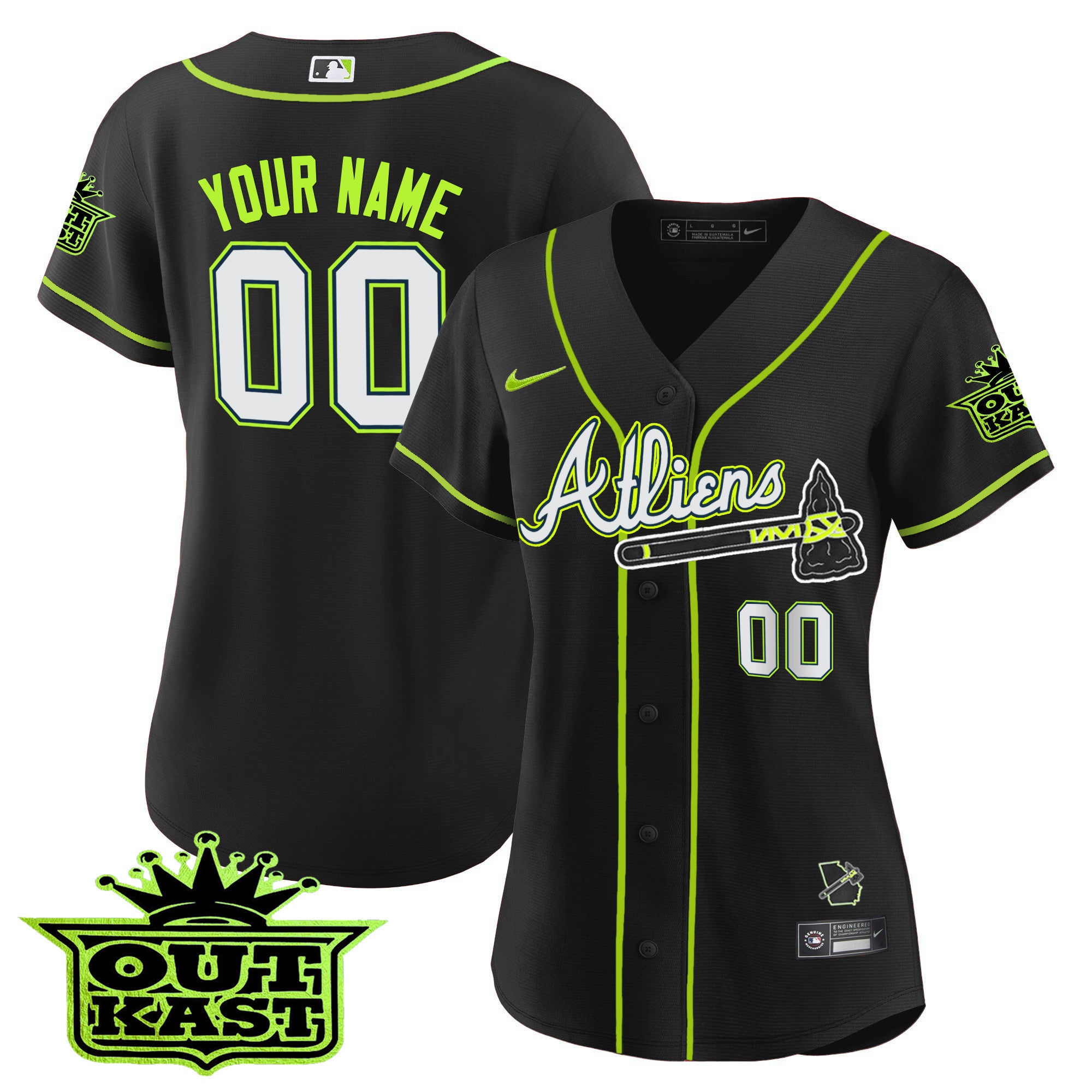 Atlanta Braves Atliens Cool Base Custom Jersey - All Stitched