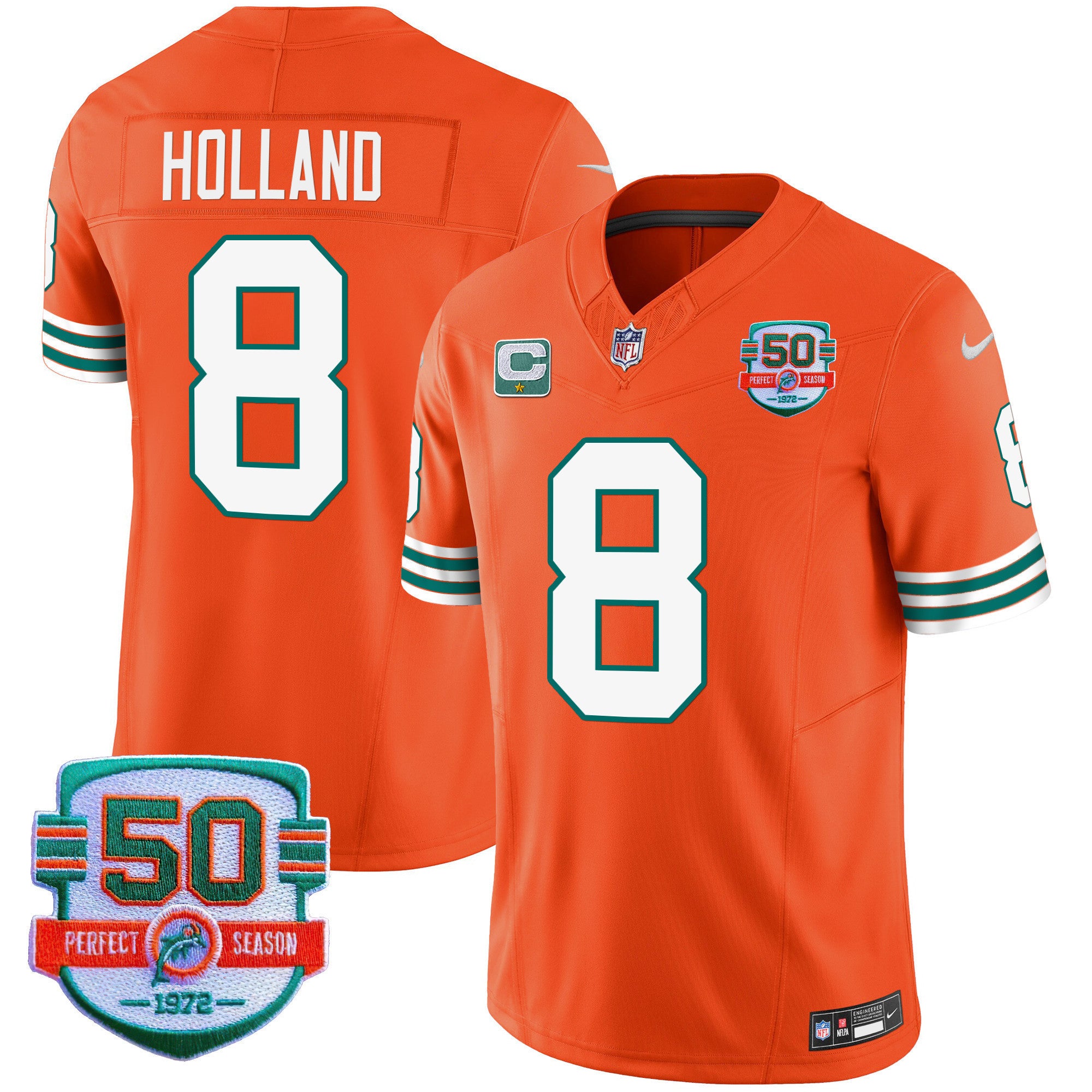 Men's Dolphins Throwback Vapor Jersey - All Stitched