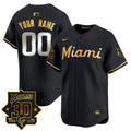 Miami Marlins 30 Seasons Anniversary Patch Vapor Premier Limited Custom Jersey ?All Stitched