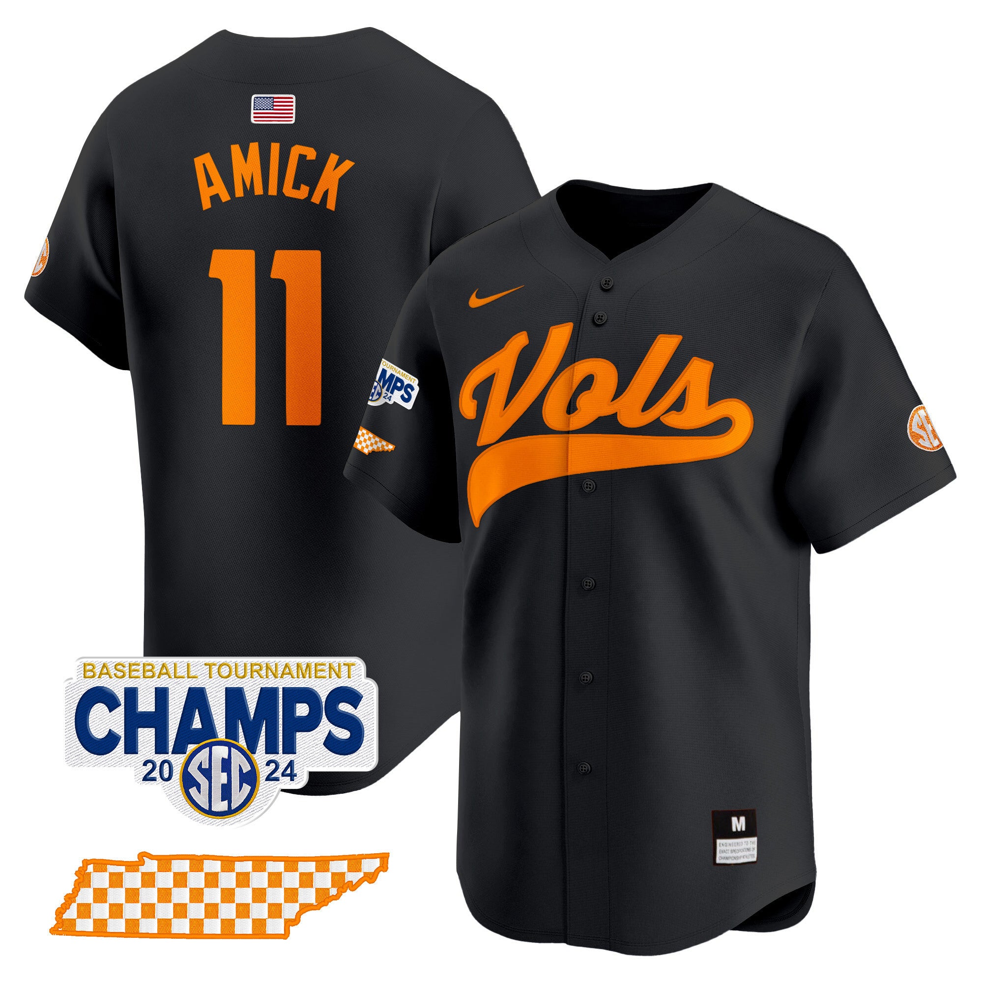 Men's Tennessee Volunteers 2024 Tournament Champions Vapor Premier Limited Jersey - All Stitched