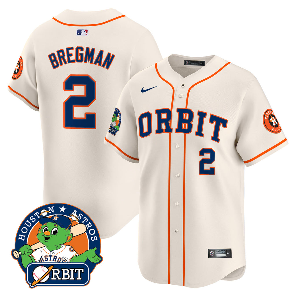 Men's Astros Orbit Patch Vapor Premier Limited Jersey - All Stitched