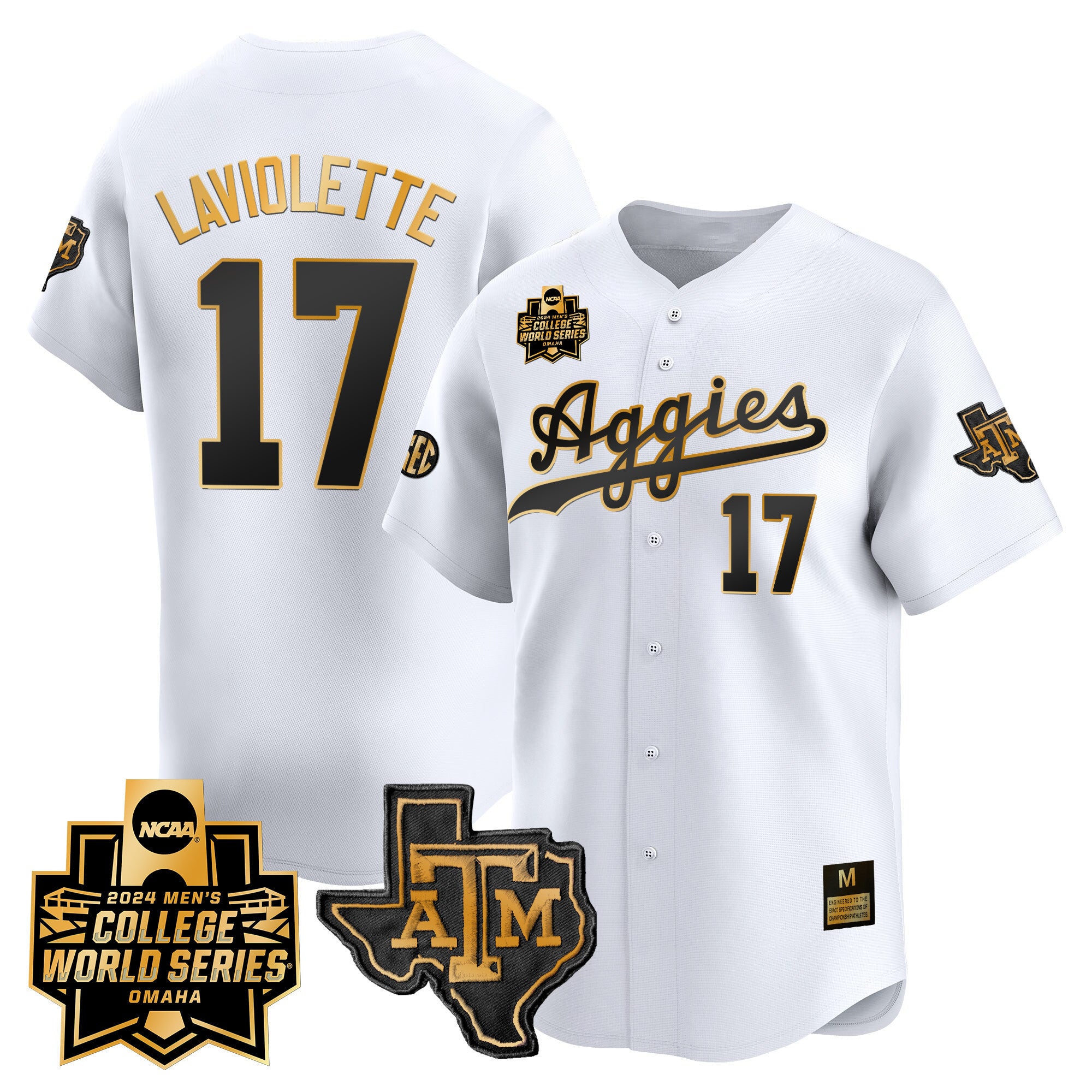 Men's Texas A&M Aggies 2024 College World Series Vapor Premier Limited Jersey - All Stitched