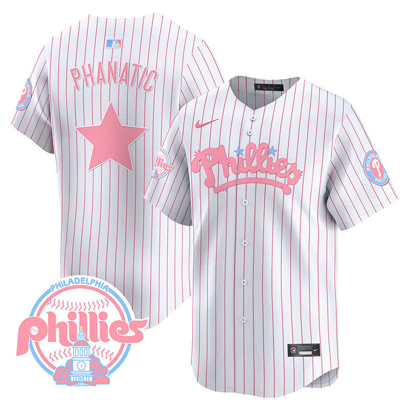 Men's Phillies Bubblegum Pink Vapor Premier Limited Jersey - All Stitched