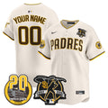 Padres Tony Gwynn & Petco Park 20th Patch Vapor Premier Limited Custom Jersey V2 ?All Stitched