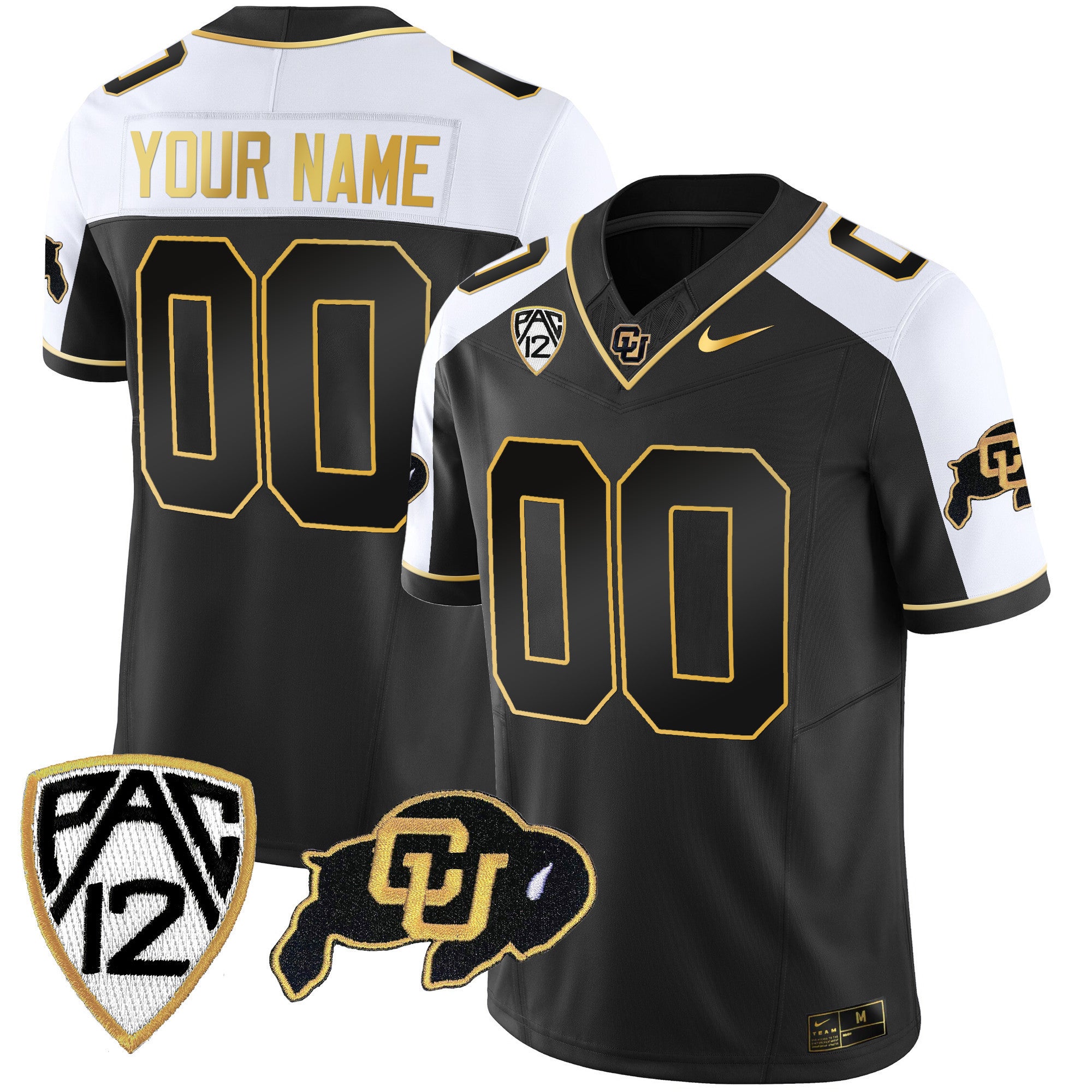 Colorado Buffaloes Gold Vapor Limited Custom Jersey - All Stitched