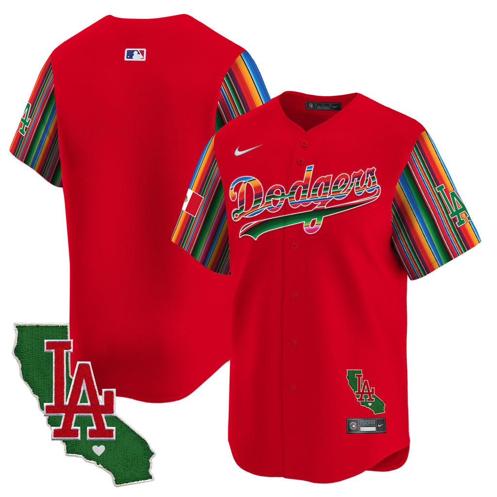 Men's Dodgers Mexico California Patch Vapor Premier Limited Jersey V5 - All Stitched