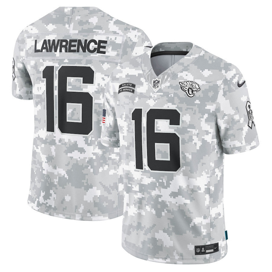 Trevor Lawrence Jacksonville Jaguars 2024 Salute To Service Arctic Camo Jersey - All Stitched