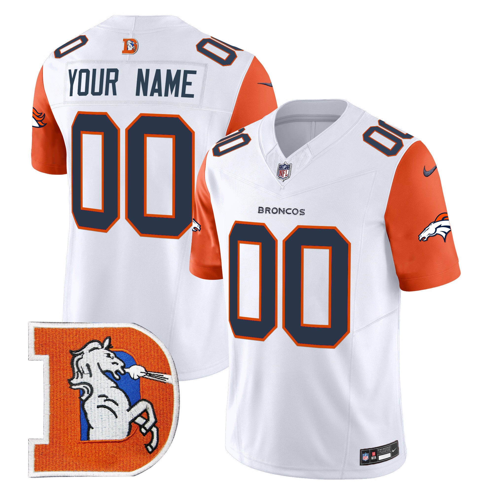 Custom Denver Broncos Throwback Vapor Limited Jersey V2 - All Stitched