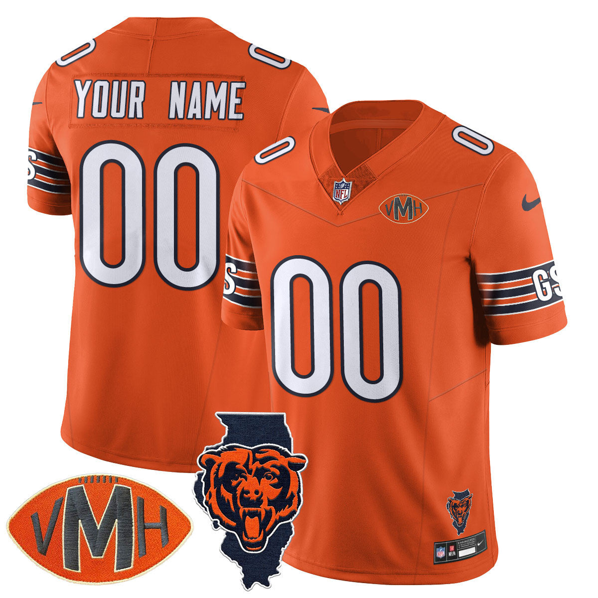 Custom Chicago Bears Honor Virginia Halas McCaskey Jersey - All Stitched