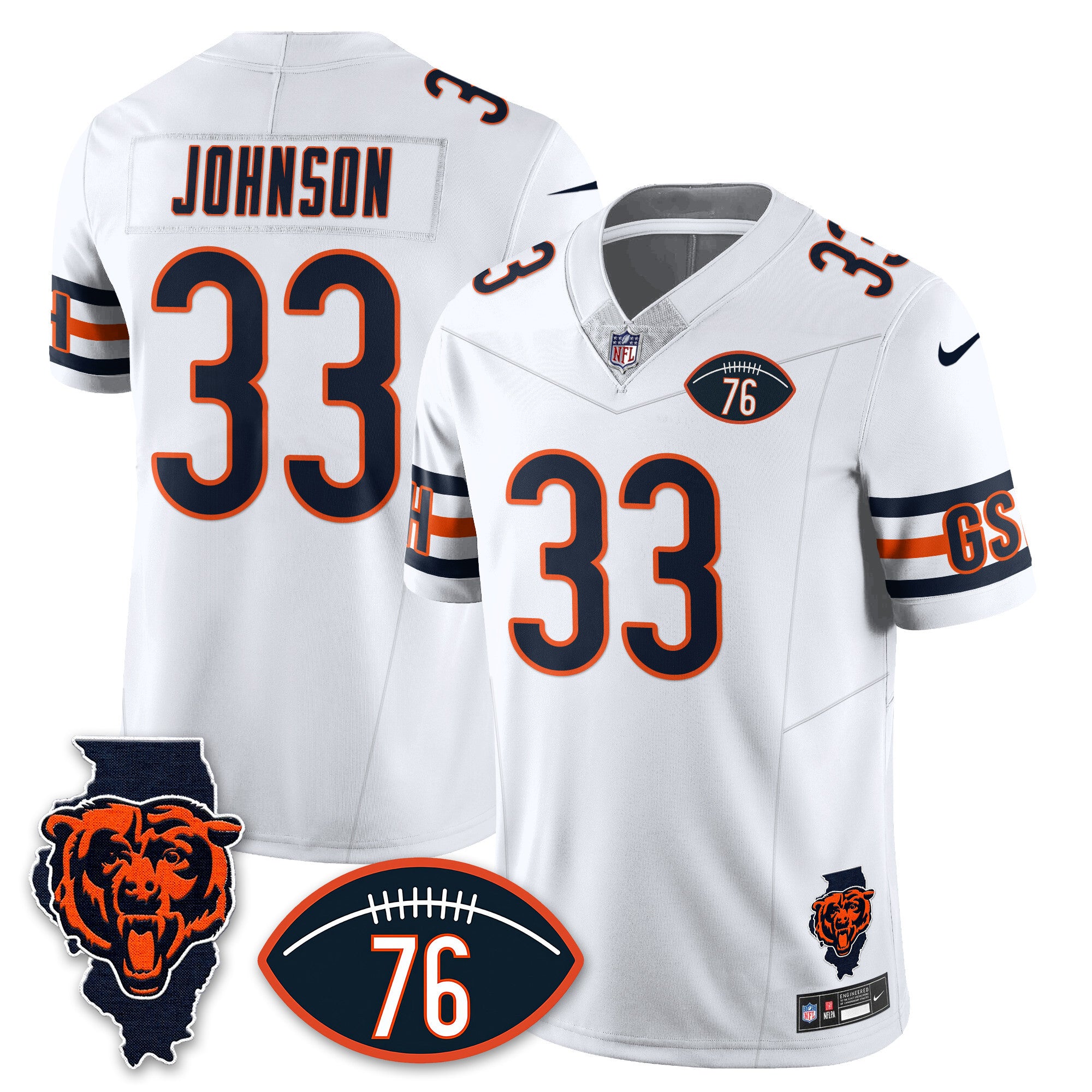 Chicago Bears Honor Steve McMichael Custom Jersey - All Stitched