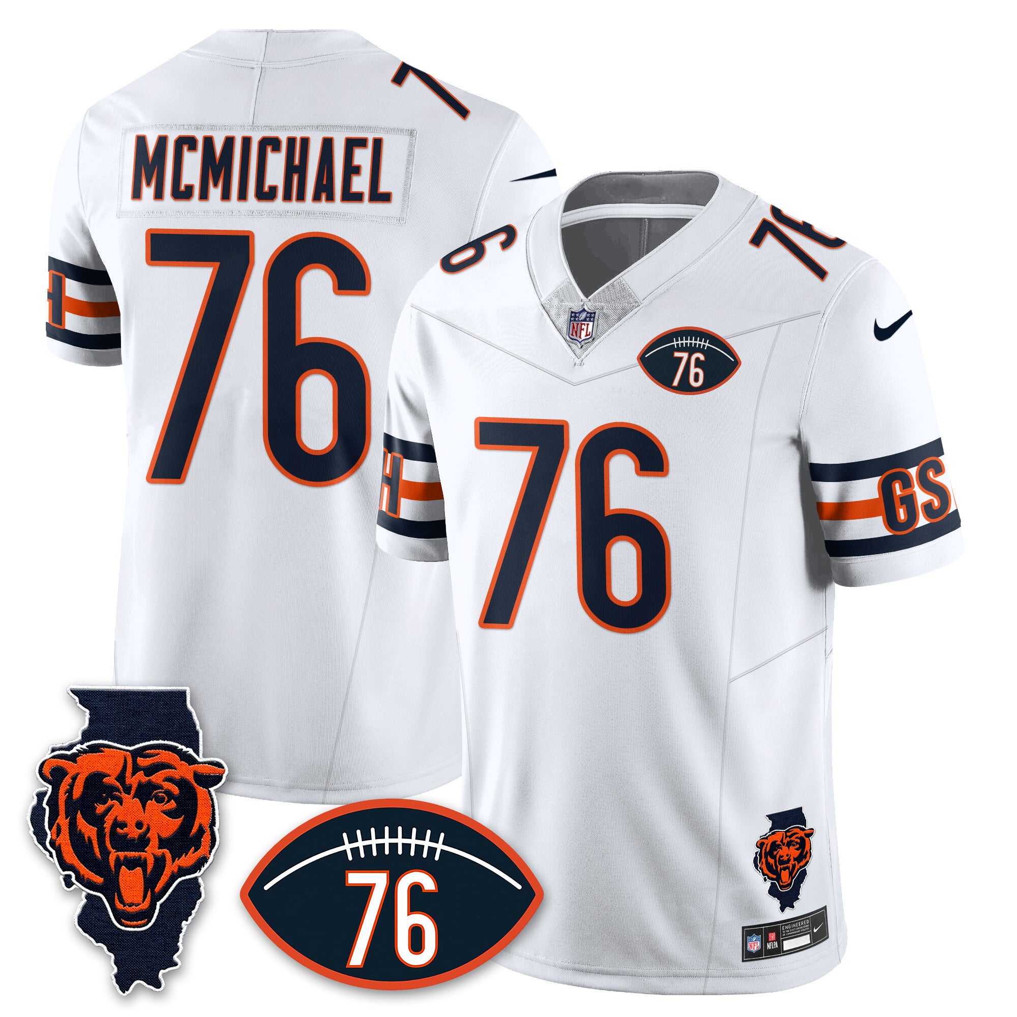 Chicago Bears Honor Steve McMichael Custom Jersey - All Stitched