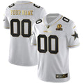 Dallas Cowboys Custom Name and Number White Gold Jersey – All Stitched