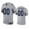 Custom Dallas Cowboys Gray Inverted Legend Jersey – All Stitched