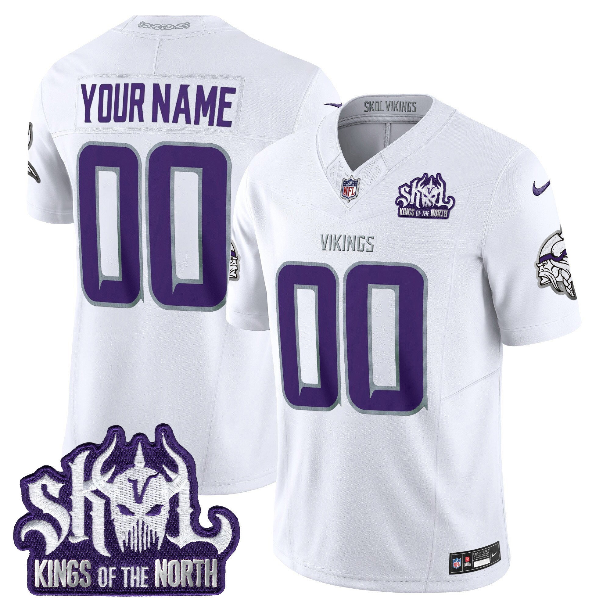 Minnesota Vikings 2024 Winter Warrior Skol Patch Vapor Limited Custom Jersey - All Stitched
