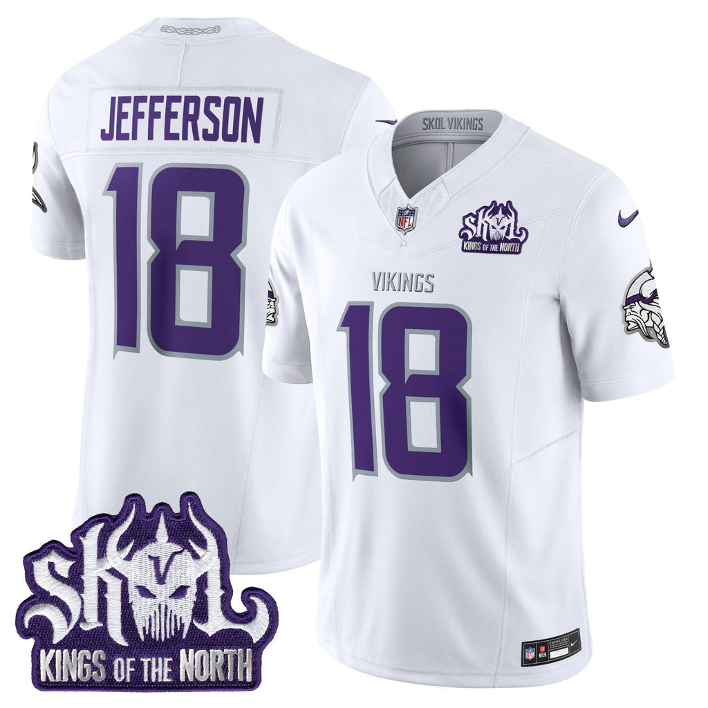 Men's Minnesota Vikings King Of The North Patch Throwback Vapor Limited Jersey - All Stitched