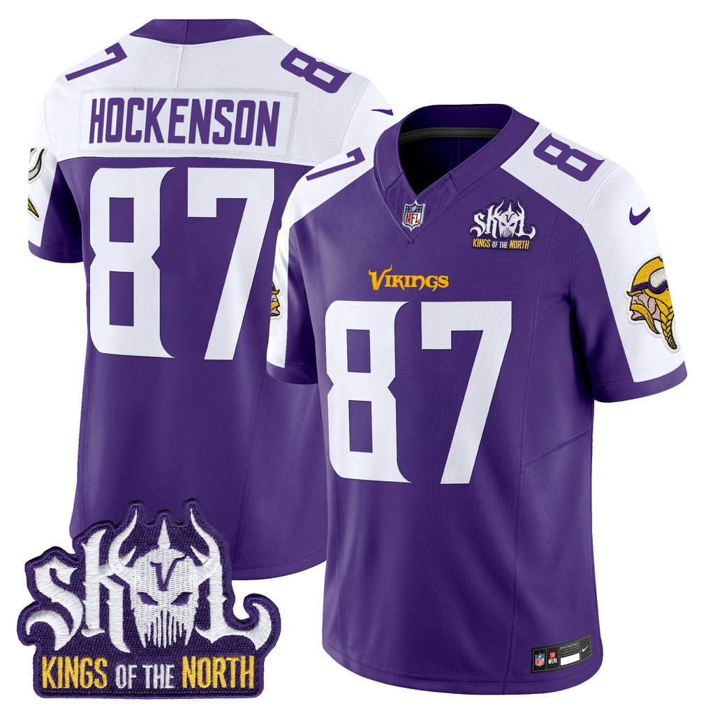 Men's Minnesota Vikings King Of The North Patch Vapor Limited Jersey V2 - All Stitched