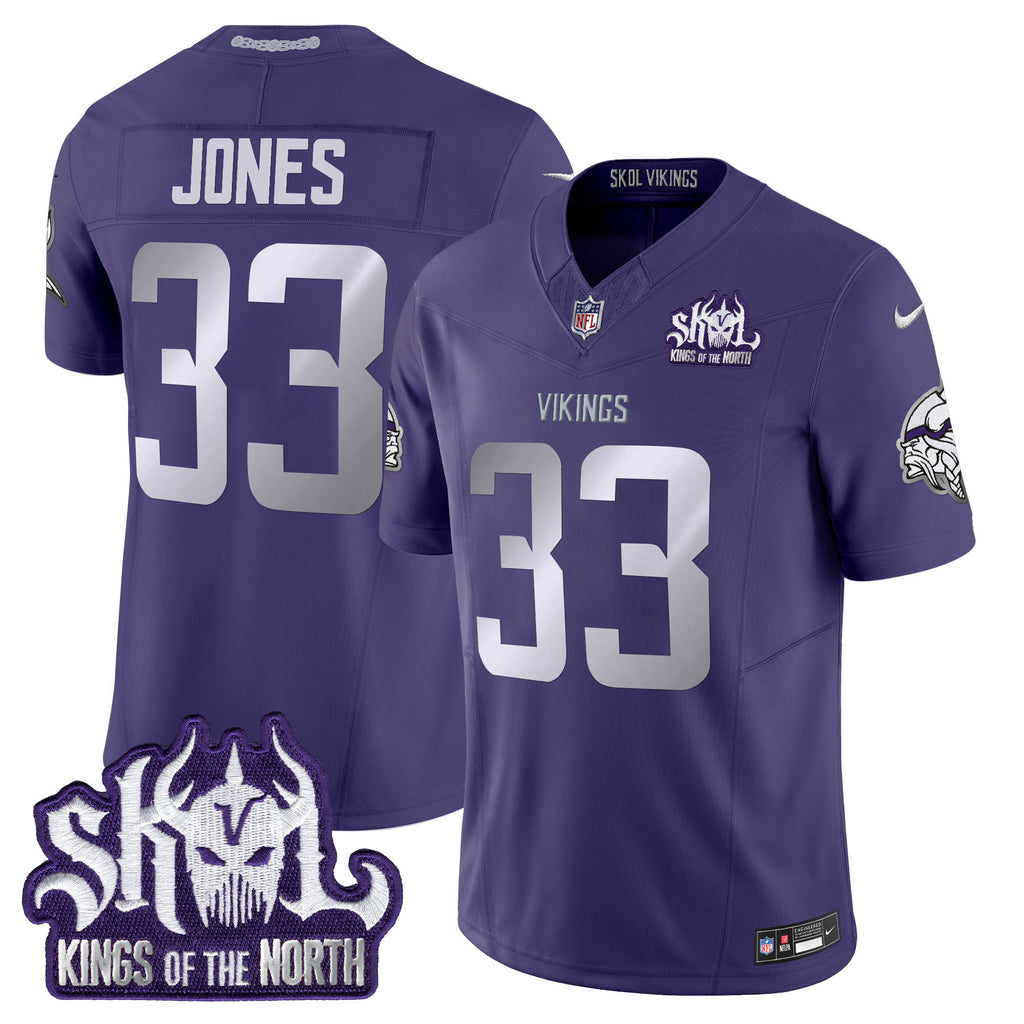 Men's Minnesota Vikings 2024 Winter Warrior Skol Patch Vapor Limited Jersey - All Stitched