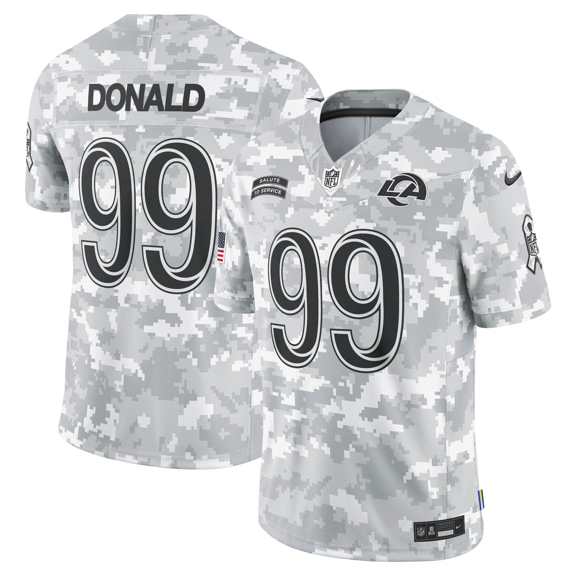 Aaron Donald Los Angeles Rams 2024 Salute to Service Vapor Limited Jersey - Arctic Camo - All Stitched