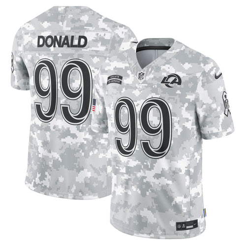 Aaron Donald Los Angeles Rams 2024 Salute to Service Vapor Limited Jersey - Arctic Camo - All Stitched