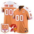 Custom Tampa Bay Buccaneers 50th Season Limited Jersey - All Stitched