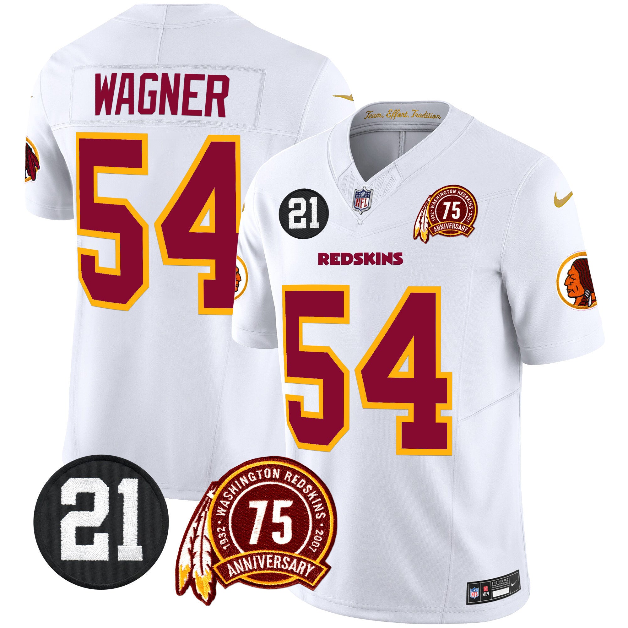 Men's Washington Redskins 75th & Sean Taylor Patch Vapor Limited Jersey - All Stitched