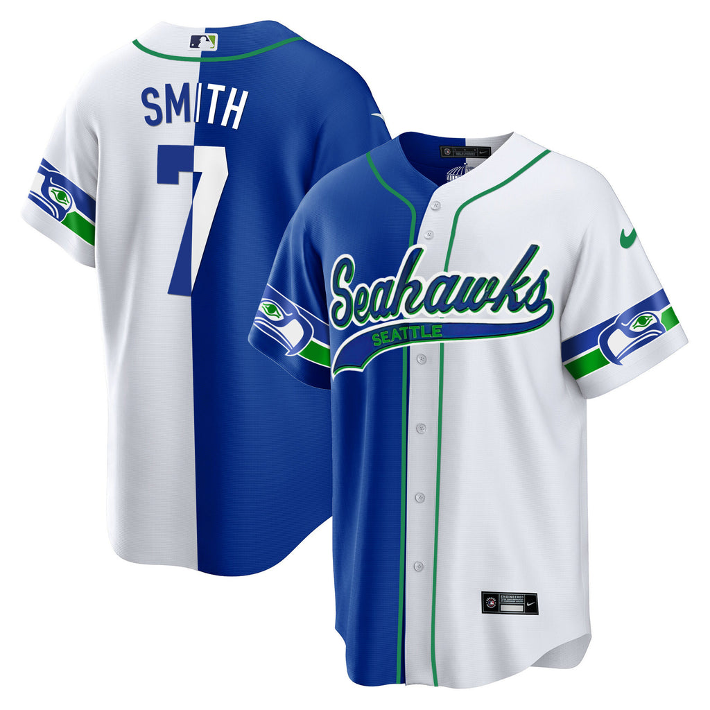 Men's Seahawks Throwback & Gold Cool Base Jersey V2 - All Stitched