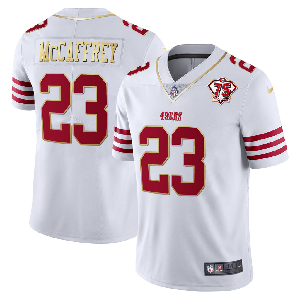 Men's 49ers 75th Anniversary Patch Vapor Gold Jersey Collection - All Stitched 1
